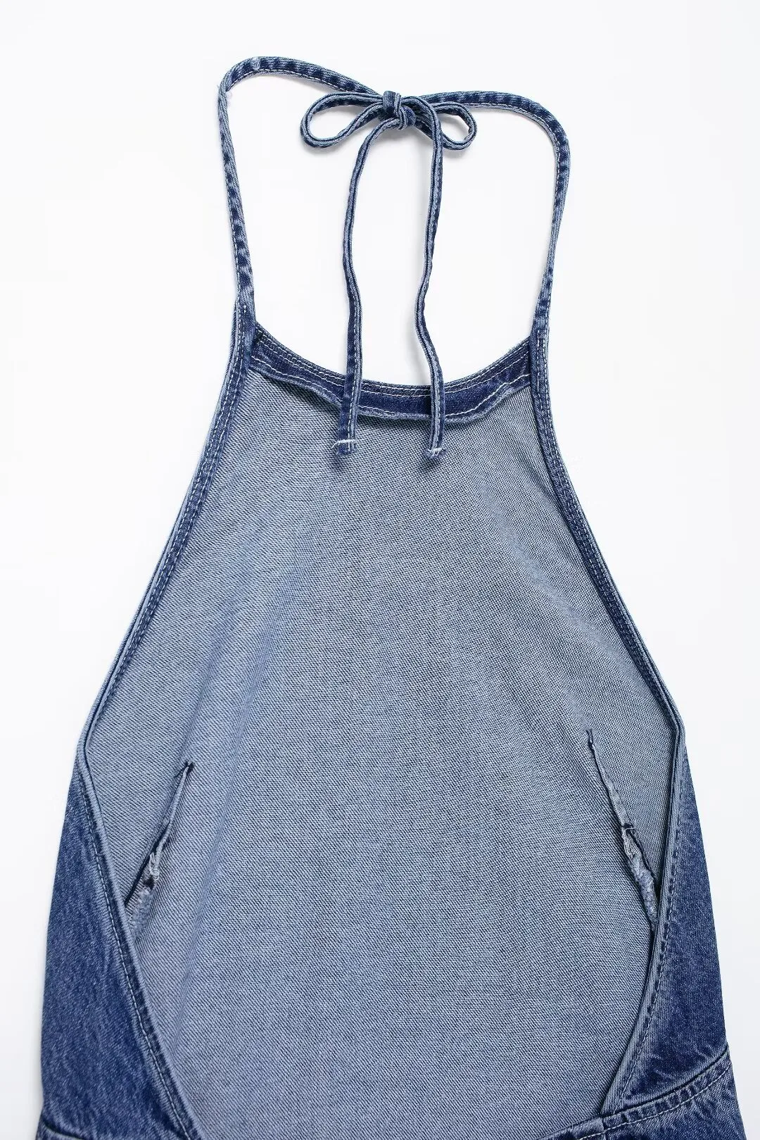 Women's Denim Dress Sexy Halter Neck Sleeveless Solid Color Above Knee Holiday display picture 10