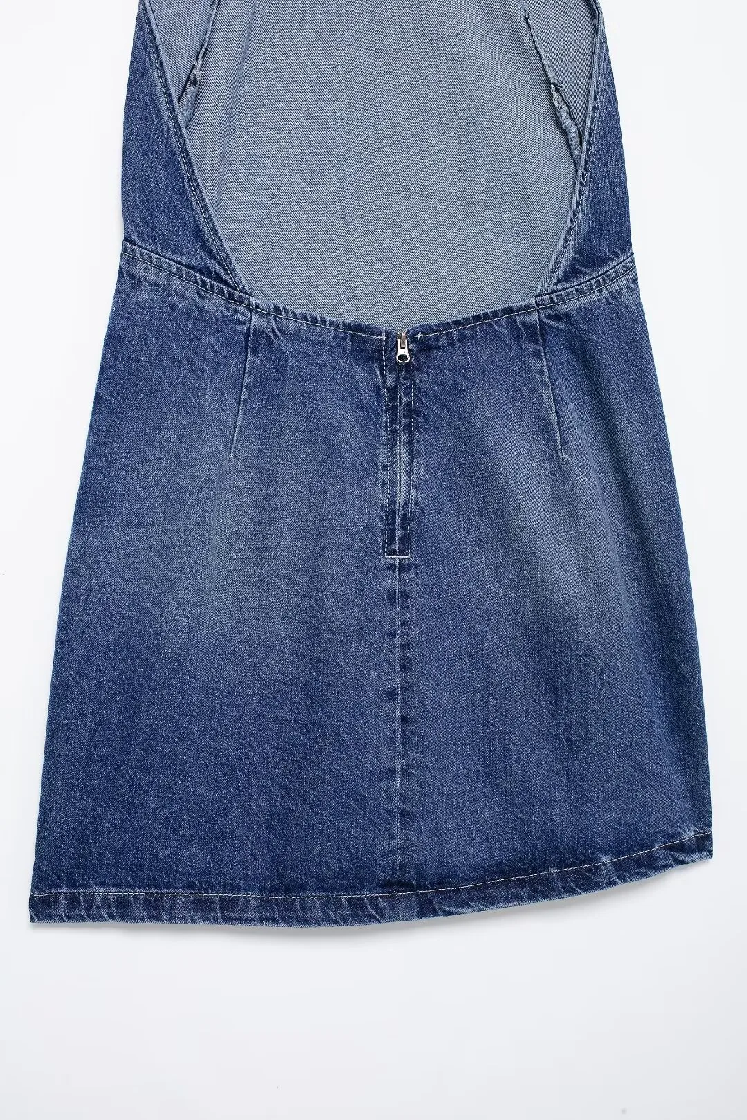 Women's Denim Dress Sexy Halter Neck Sleeveless Solid Color Above Knee Holiday display picture 11