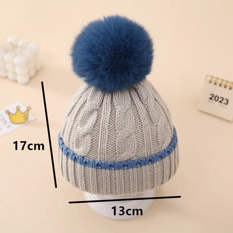 Winter Baby Hat Casual Versatile Baby Boys' Color Matching Knitted Hat Outdoor Cold-proof Wool Hat display picture 1