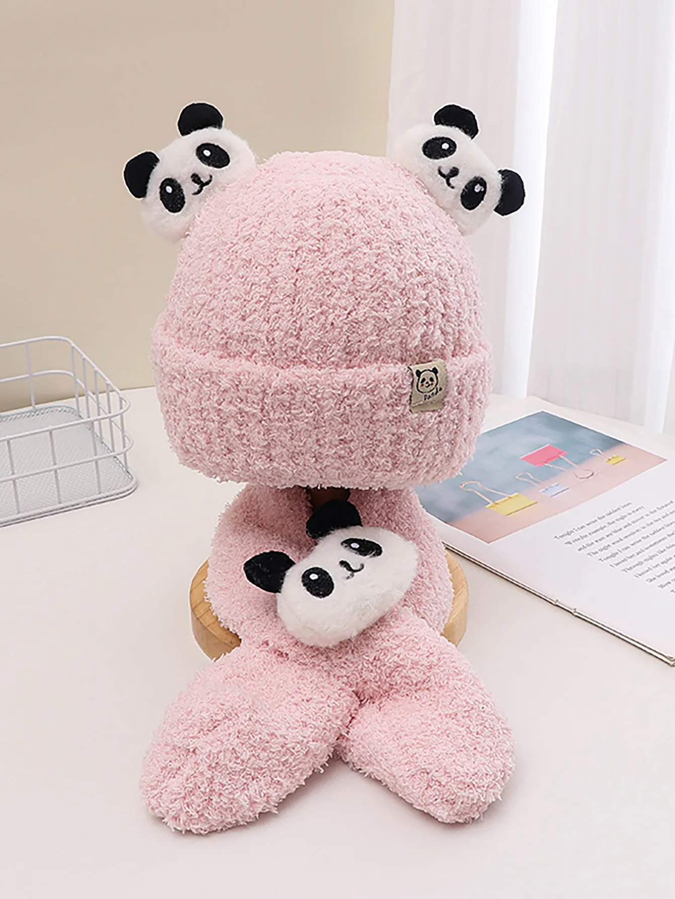 Children Unisex Cute Panda Wool Cap display picture 2