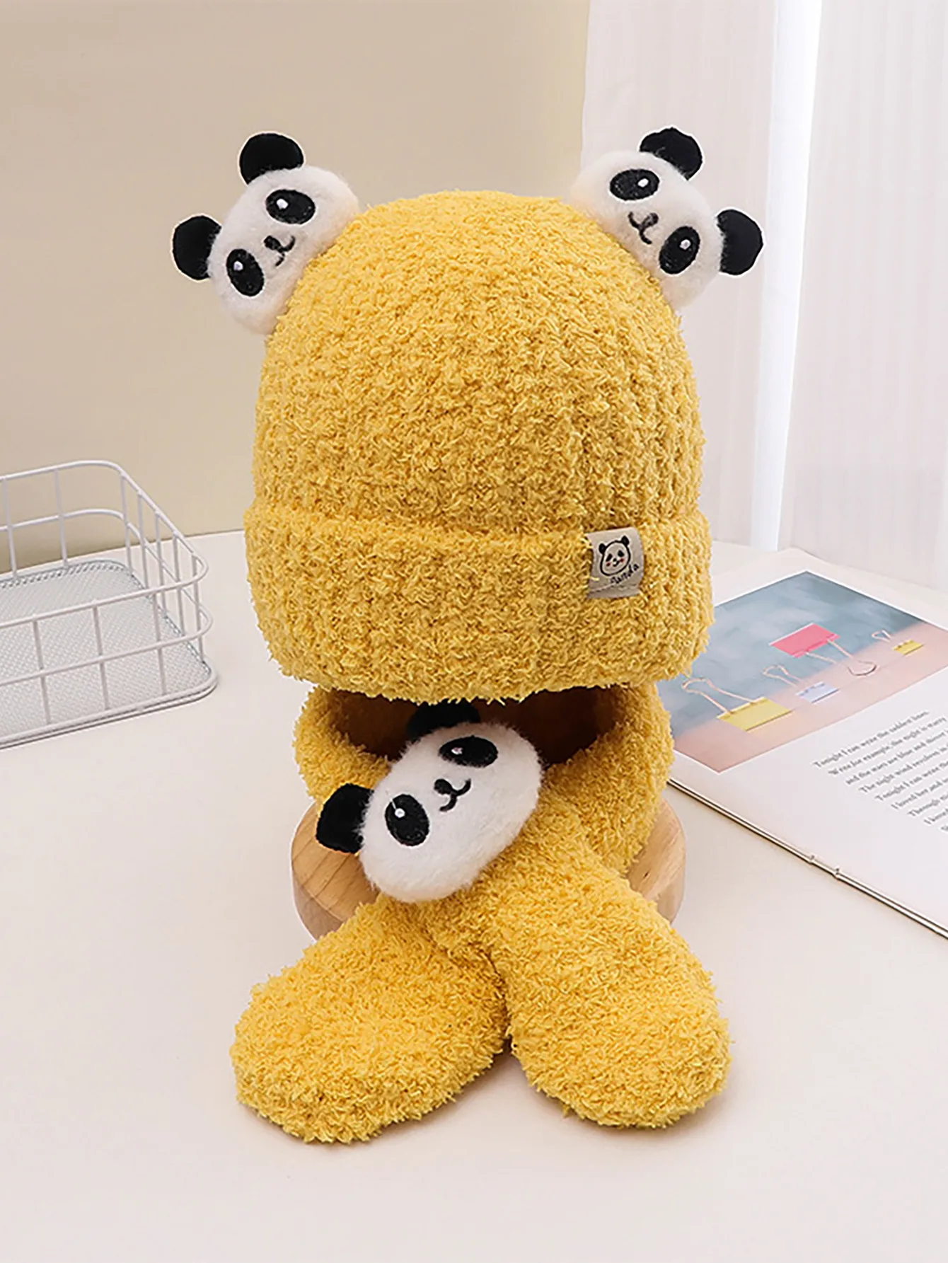 Children Unisex Cute Panda Wool Cap display picture 7