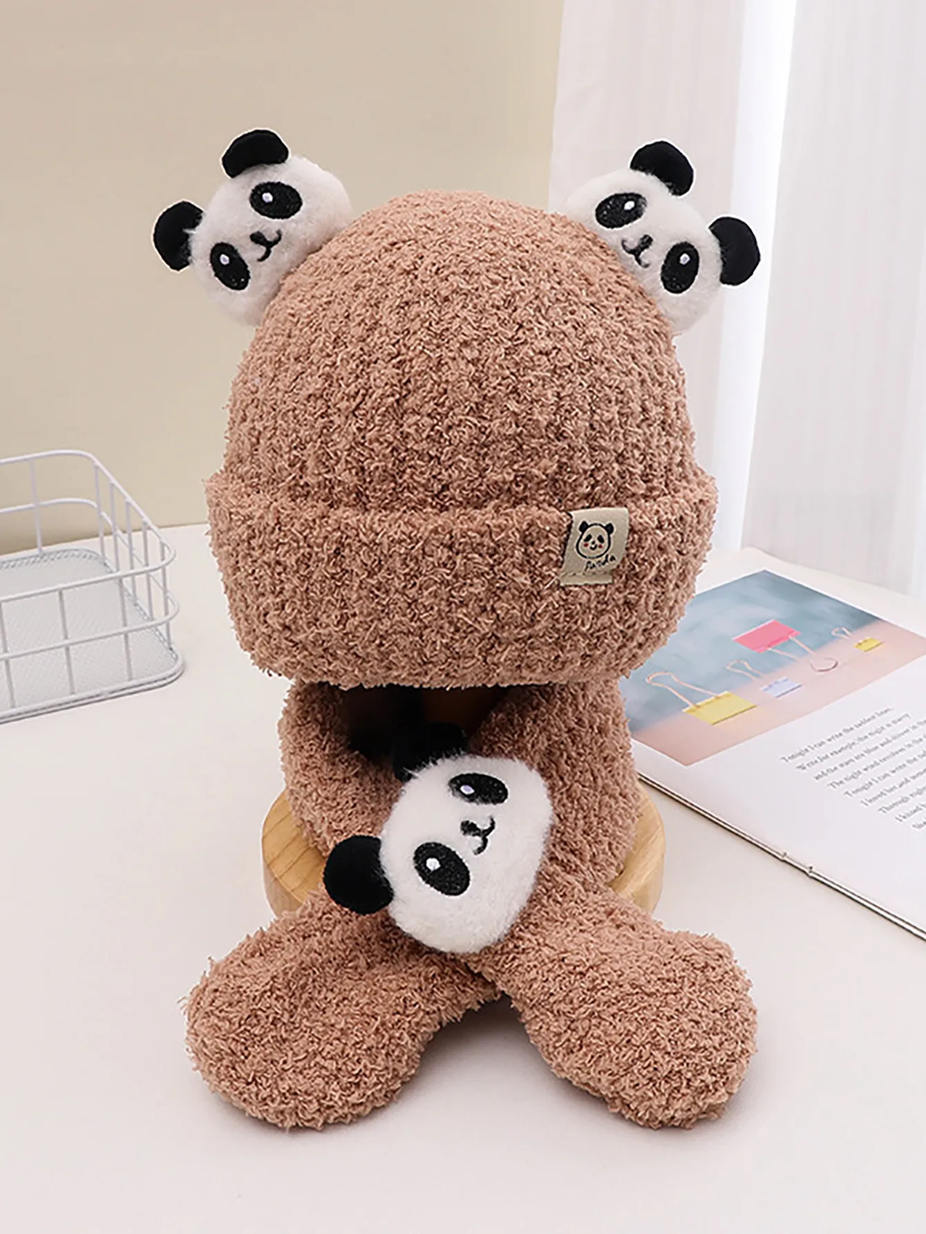 Children Unisex Cute Panda Wool Cap display picture 3