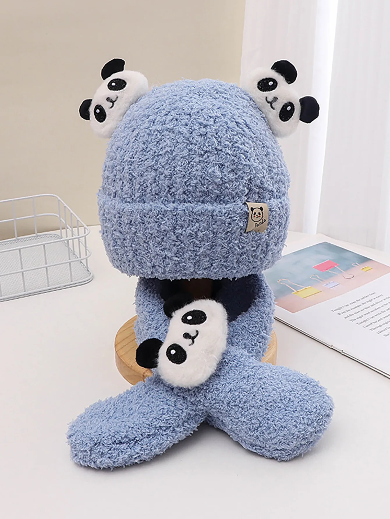 Children Unisex Cute Panda Wool Cap display picture 4