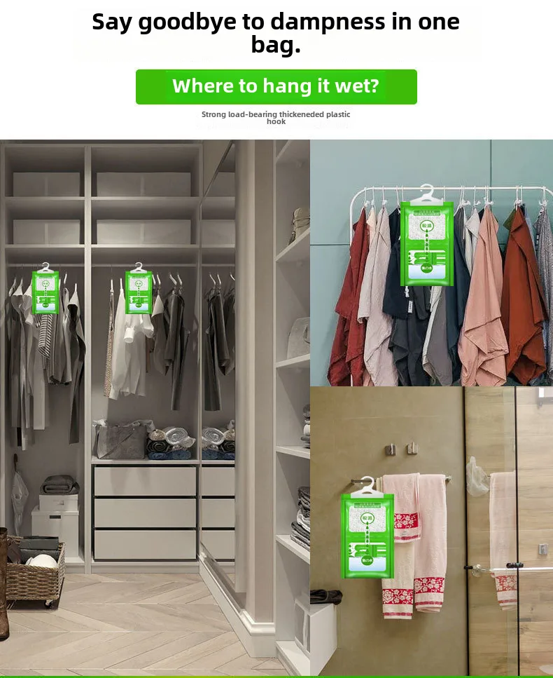 Hangable Dehumidification Bag Household Moisture-proof Agent Desiccant Moisture Absorption Bag Wardrobe Moisture-proof Dehumidifier A Generation Of Hair display picture 5