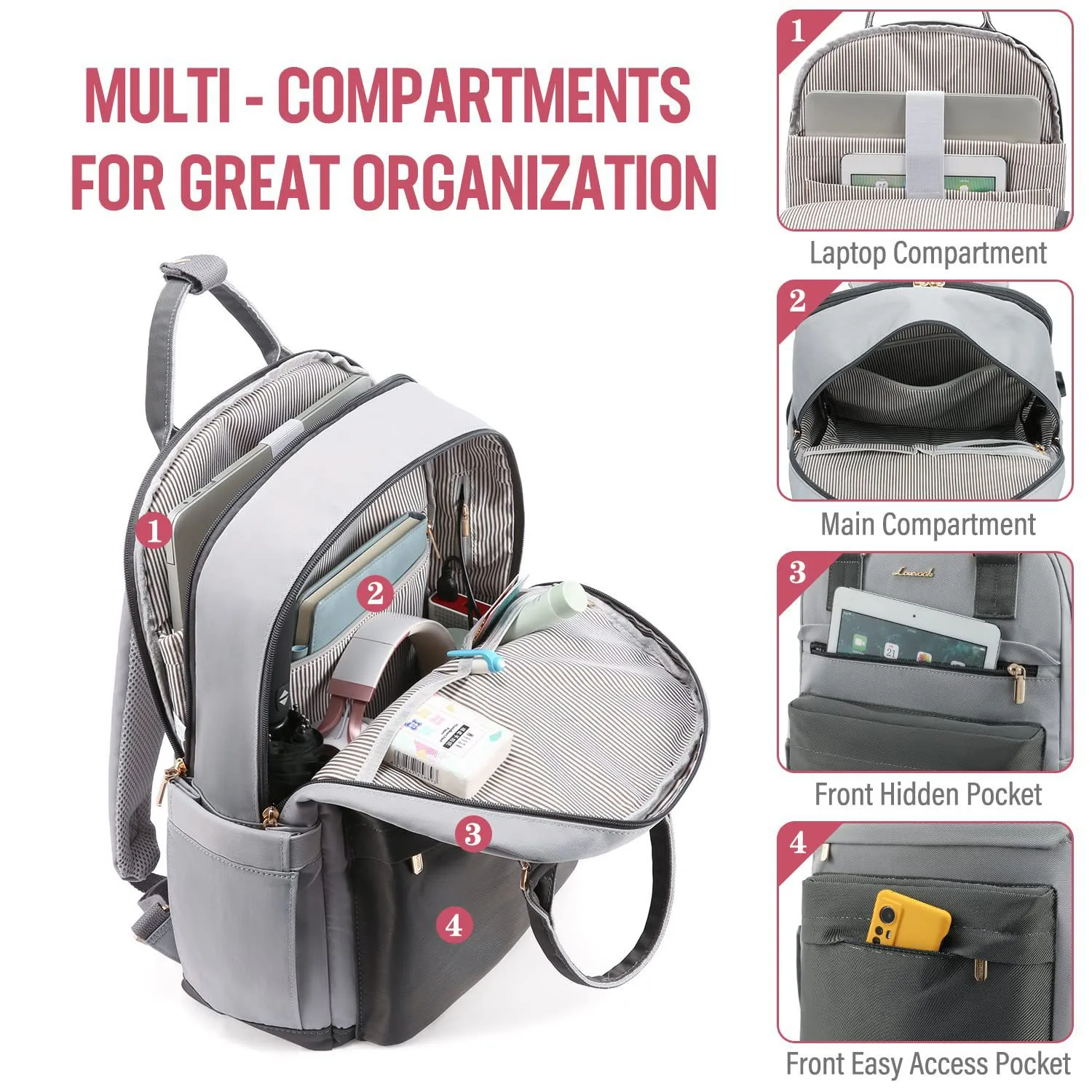 New Girls Backpack Fashion Large Capacity Laptop Bag Portable Travel Backpack Men's Bag display picture 13