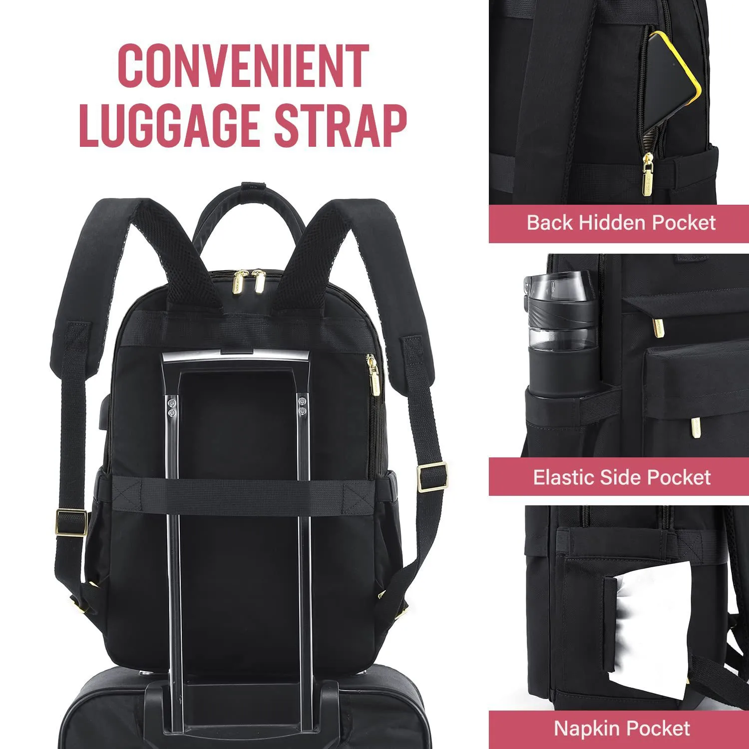 New Girls Backpack Fashion Large Capacity Laptop Bag Portable Travel Backpack Men's Bag display picture 11