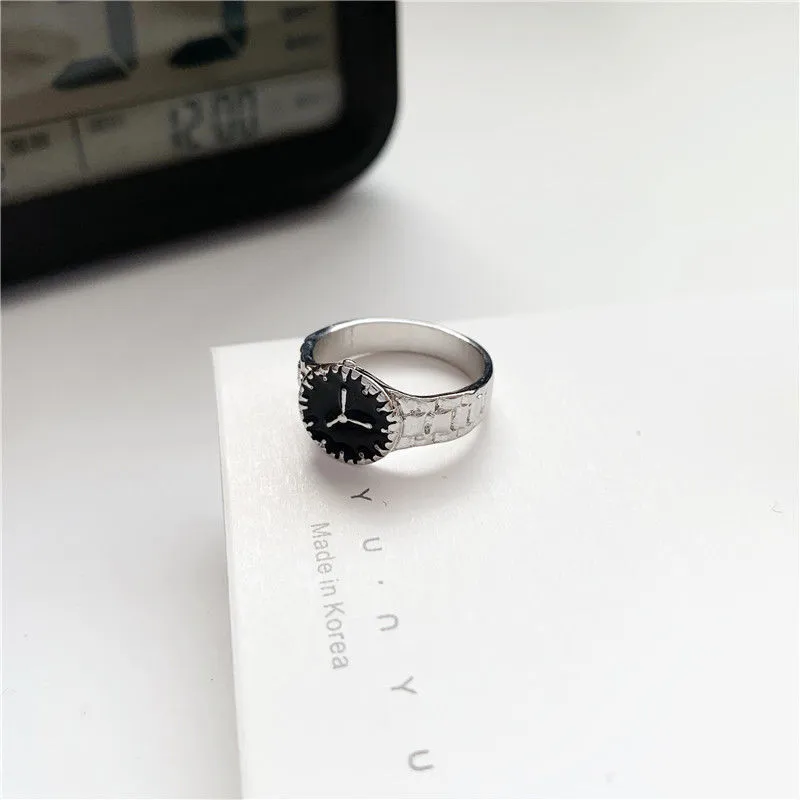 New  Creative Fashion Diamond Watch Decorative Ring Female S925 Thai Silver Couple Tail Ring Index Finger Ring Male display picture 6