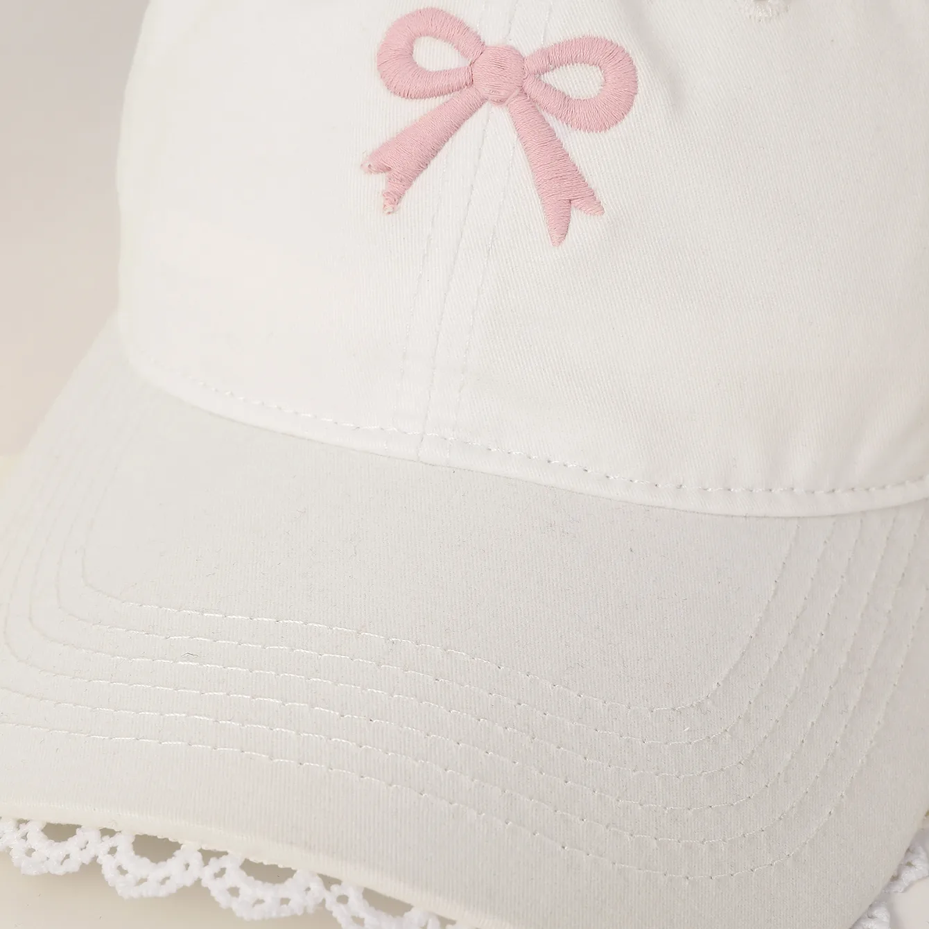 Women's Casual Cute Sweet Bow Knot Embroidery Lace Wide Eaves Curved Eaves Baseball Cap display picture 1