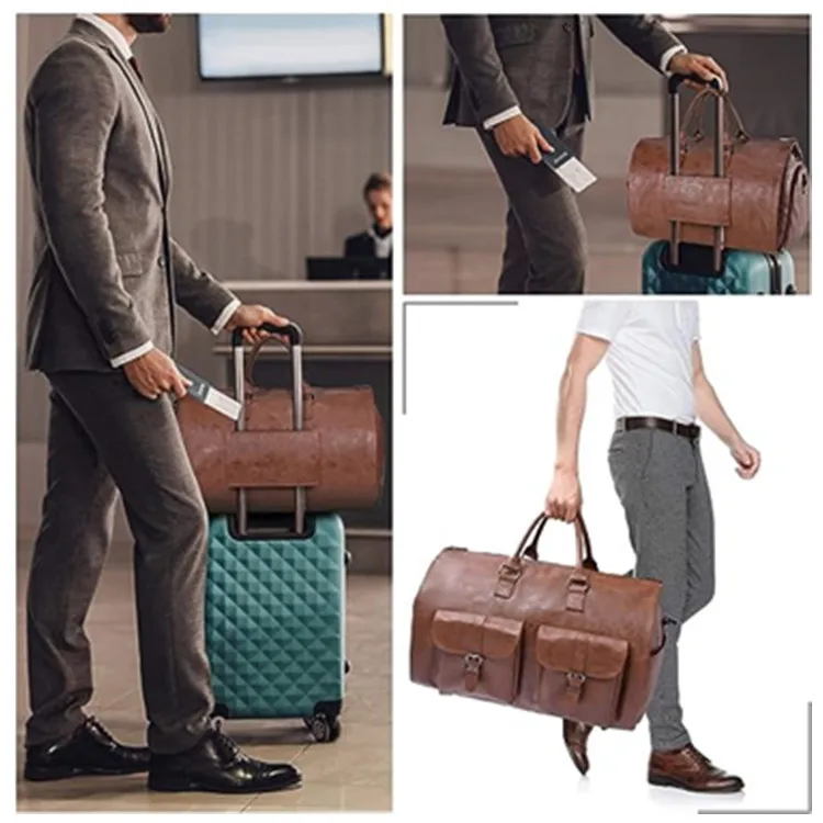 In Stock New Convertible Travel Clothing Carry-on Luggage Bag 2-in-1 Hanging Suitcase Suit Travel Bag display picture 2