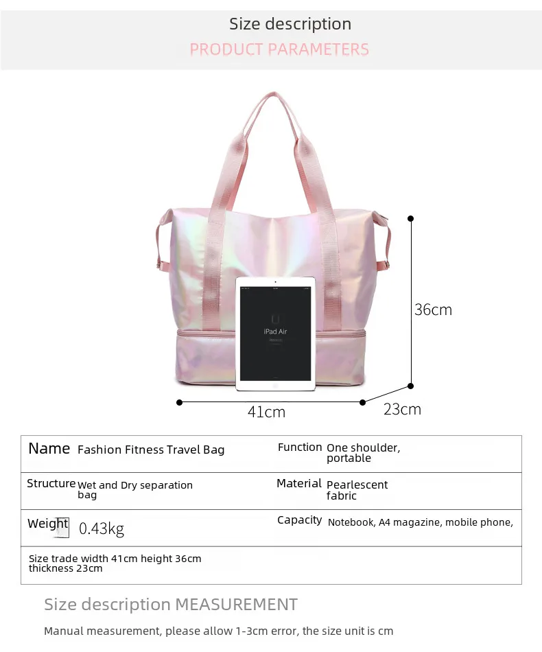 Travel Bag Wholesale Sports Fitness Bag Dry And Wet Separation Travel Portable Luggage Bag Large Capacity Multi-function Travel Bag display picture 4