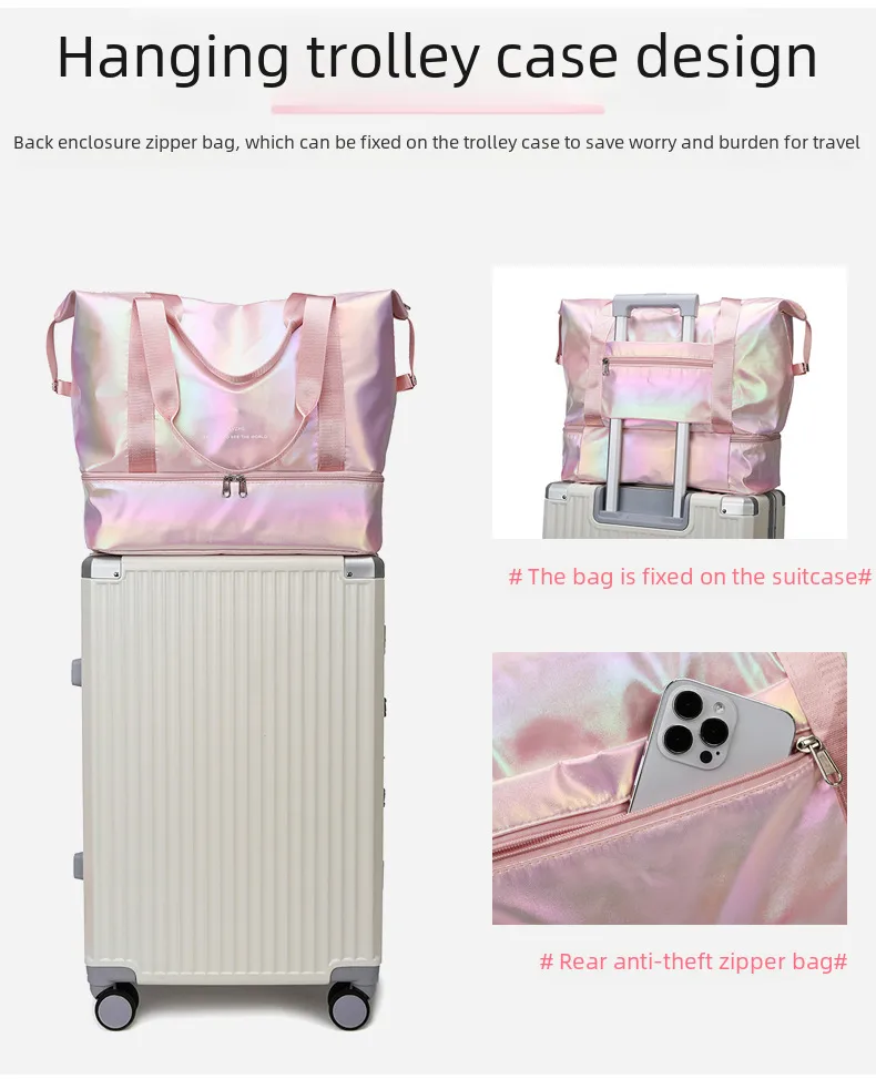 Travel Bag Wholesale Sports Fitness Bag Dry And Wet Separation Travel Portable Luggage Bag Large Capacity Multi-function Travel Bag display picture 12