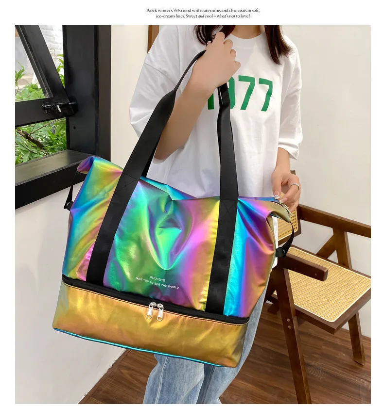 Travel Bag Wholesale Sports Fitness Bag Dry And Wet Separation Travel Portable Luggage Bag Large Capacity Multi-function Travel Bag display picture 25