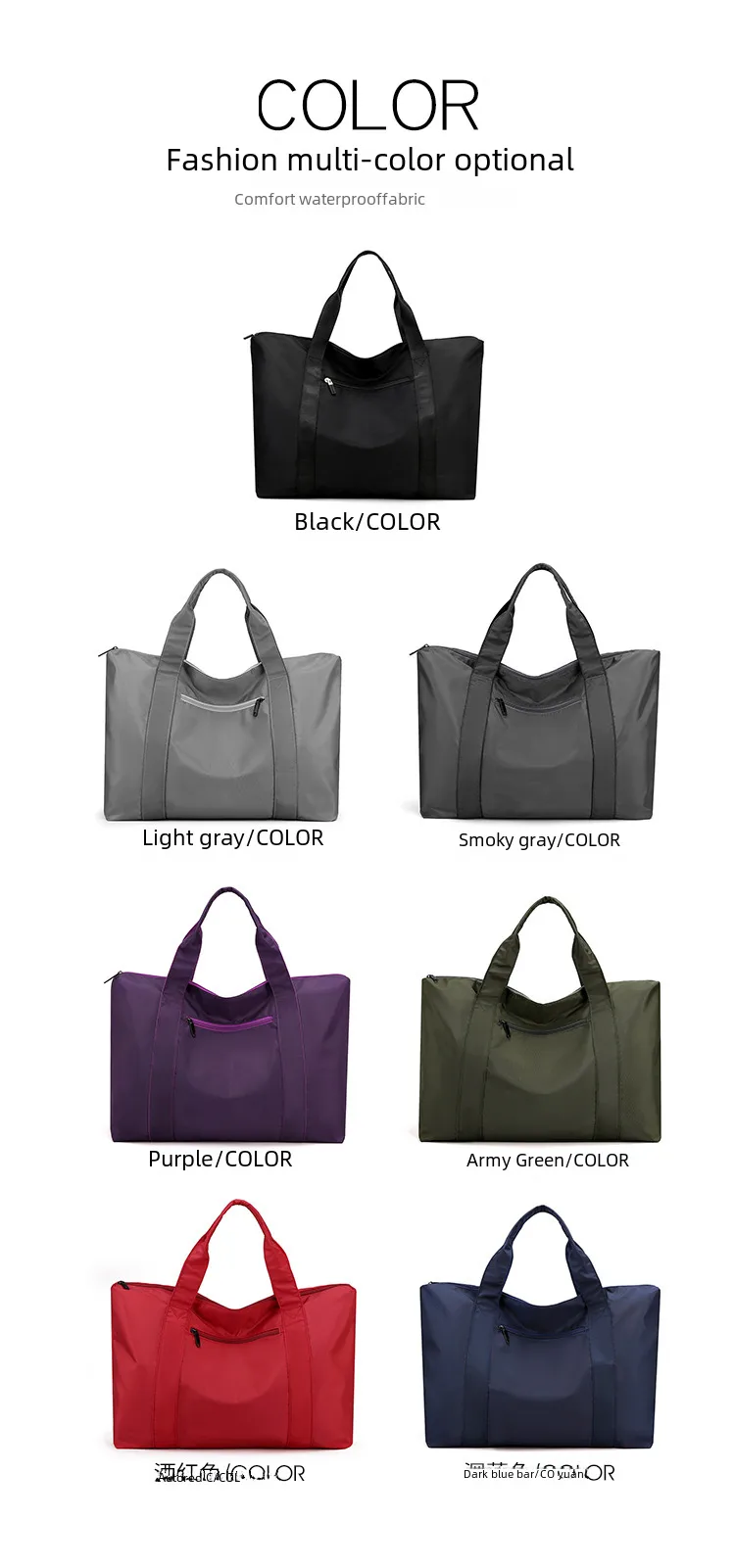 New Nylon Cloth Men's And Women's Portable Large Capacity Backpack Travel Bag Shoulder Portable Newspaper Luggage Bag Storage Bag display picture 4