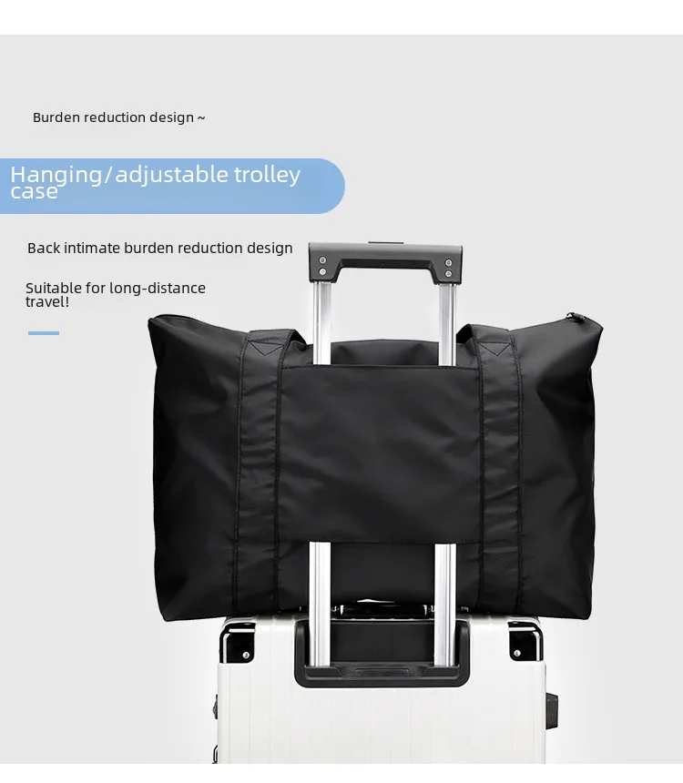 New Nylon Cloth Men's And Women's Portable Large Capacity Backpack Travel Bag Shoulder Portable Newspaper Luggage Bag Storage Bag display picture 6