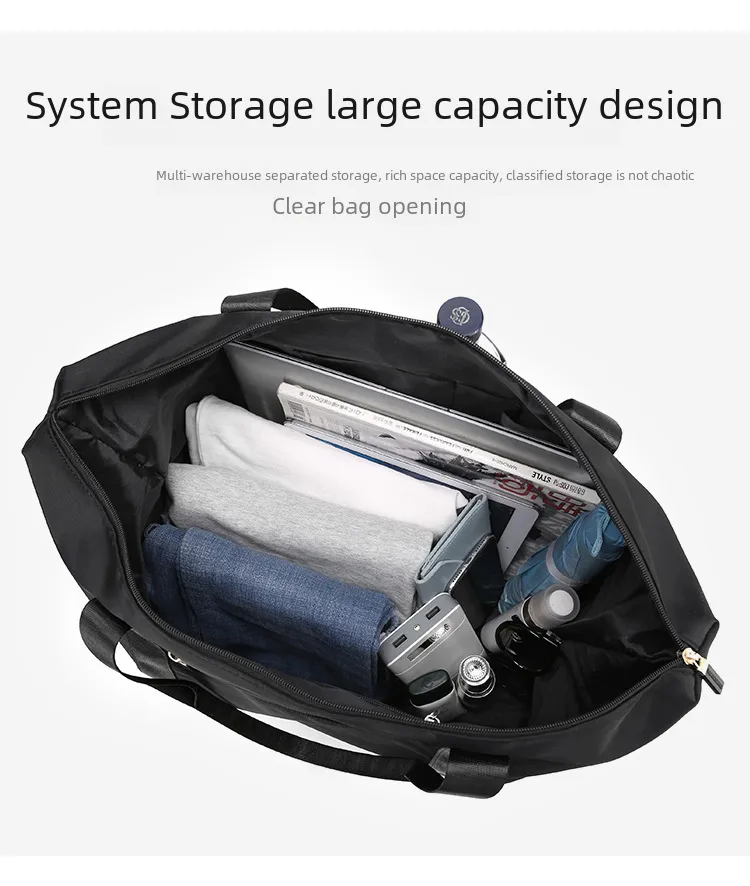 New Nylon Cloth Men's And Women's Portable Large Capacity Backpack Travel Bag Shoulder Portable Newspaper Luggage Bag Storage Bag display picture 9