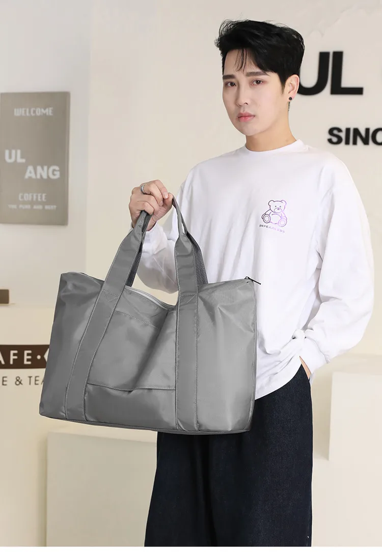 New Nylon Cloth Men's And Women's Portable Large Capacity Backpack Travel Bag Shoulder Portable Newspaper Luggage Bag Storage Bag display picture 12