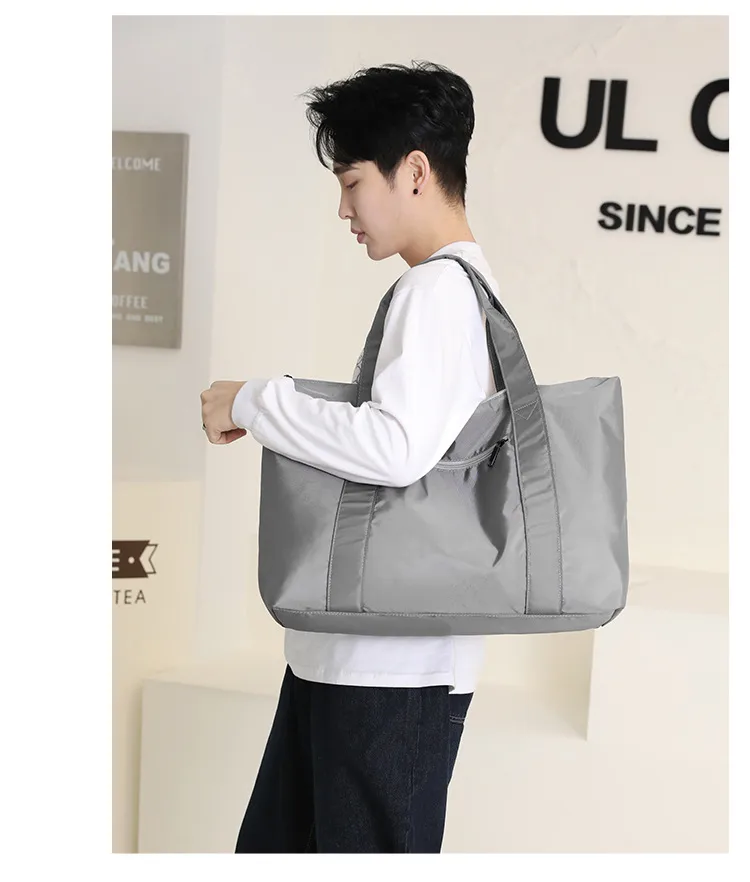 New Nylon Cloth Men's And Women's Portable Large Capacity Backpack Travel Bag Shoulder Portable Newspaper Luggage Bag Storage Bag display picture 13