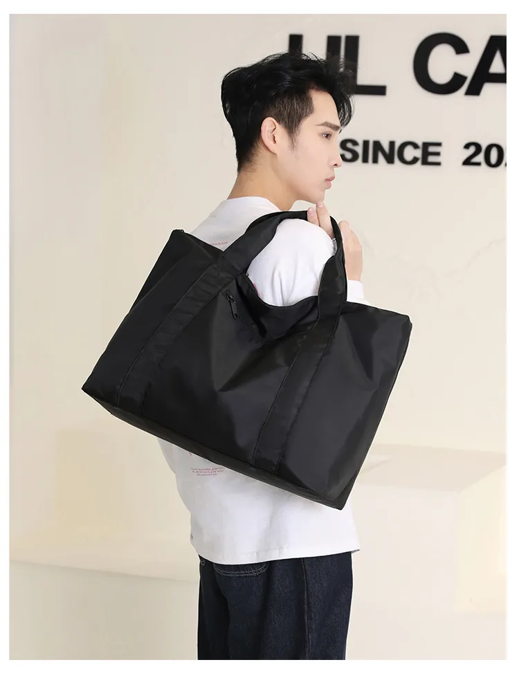 New Nylon Cloth Men's And Women's Portable Large Capacity Backpack Travel Bag Shoulder Portable Newspaper Luggage Bag Storage Bag display picture 14