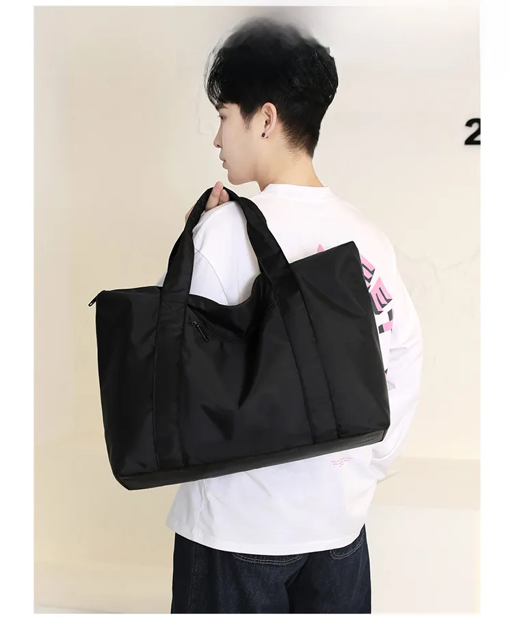 New Nylon Cloth Men's And Women's Portable Large Capacity Backpack Travel Bag Shoulder Portable Newspaper Luggage Bag Storage Bag display picture 15