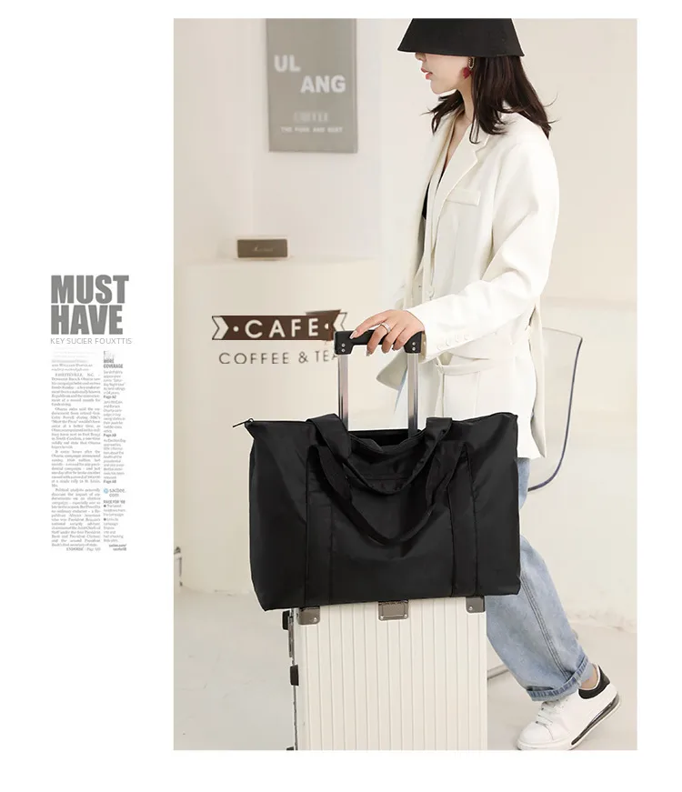 New Nylon Cloth Men's And Women's Portable Large Capacity Backpack Travel Bag Shoulder Portable Newspaper Luggage Bag Storage Bag display picture 16