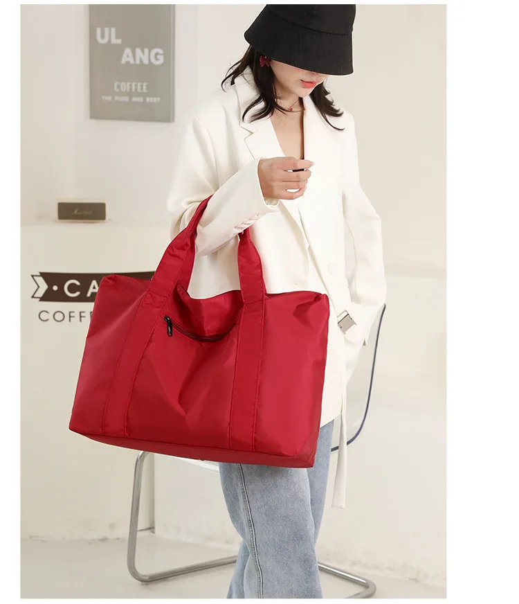 New Nylon Cloth Men's And Women's Portable Large Capacity Backpack Travel Bag Shoulder Portable Newspaper Luggage Bag Storage Bag display picture 17