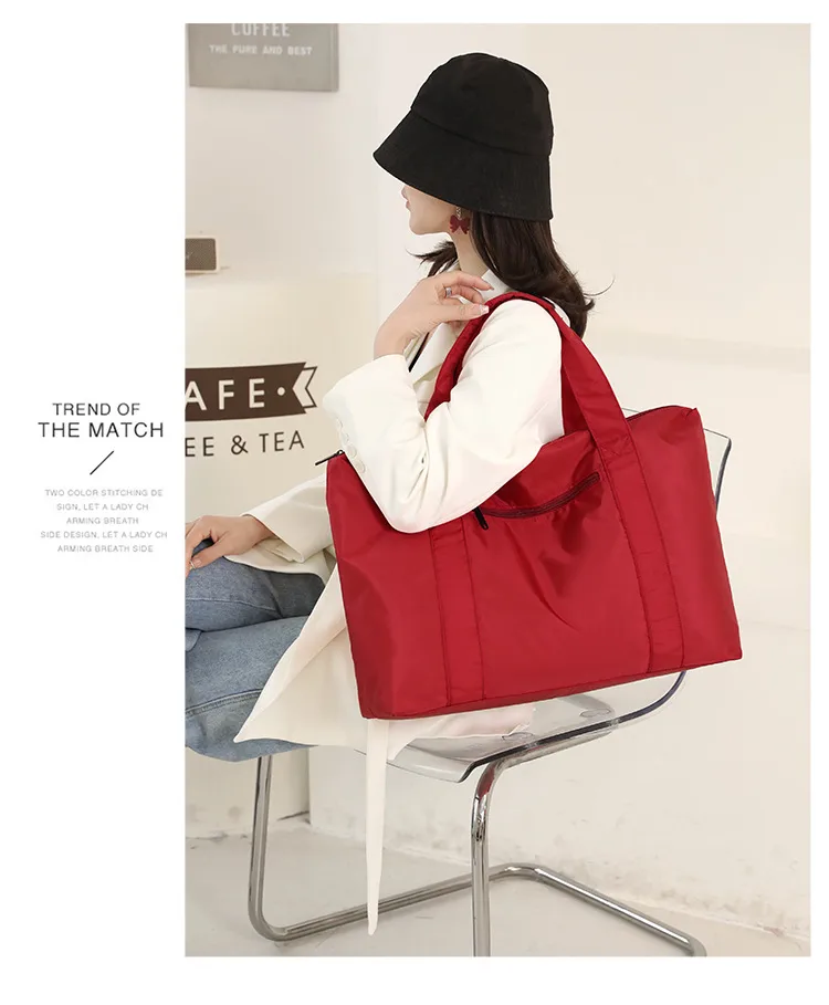 New Nylon Cloth Men's And Women's Portable Large Capacity Backpack Travel Bag Shoulder Portable Newspaper Luggage Bag Storage Bag display picture 18