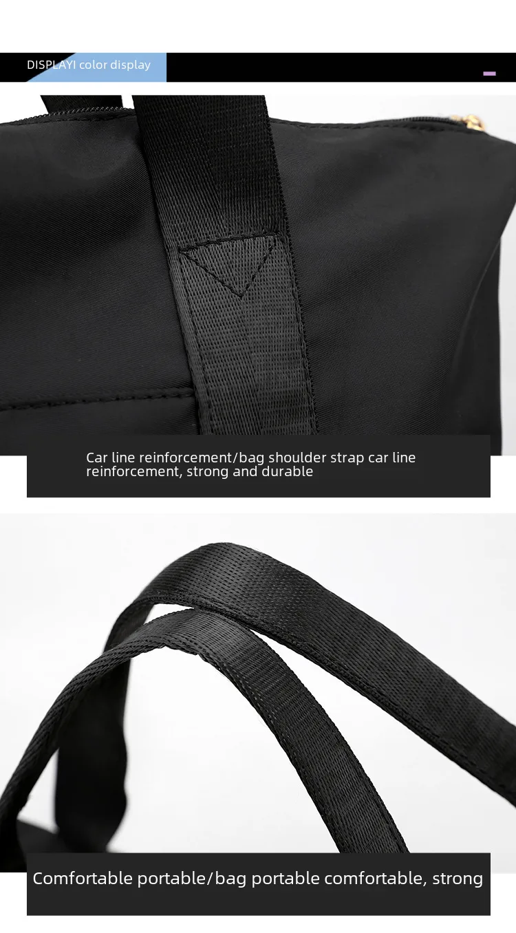 New Nylon Cloth Men's And Women's Portable Large Capacity Backpack Travel Bag Shoulder Portable Newspaper Luggage Bag Storage Bag display picture 23