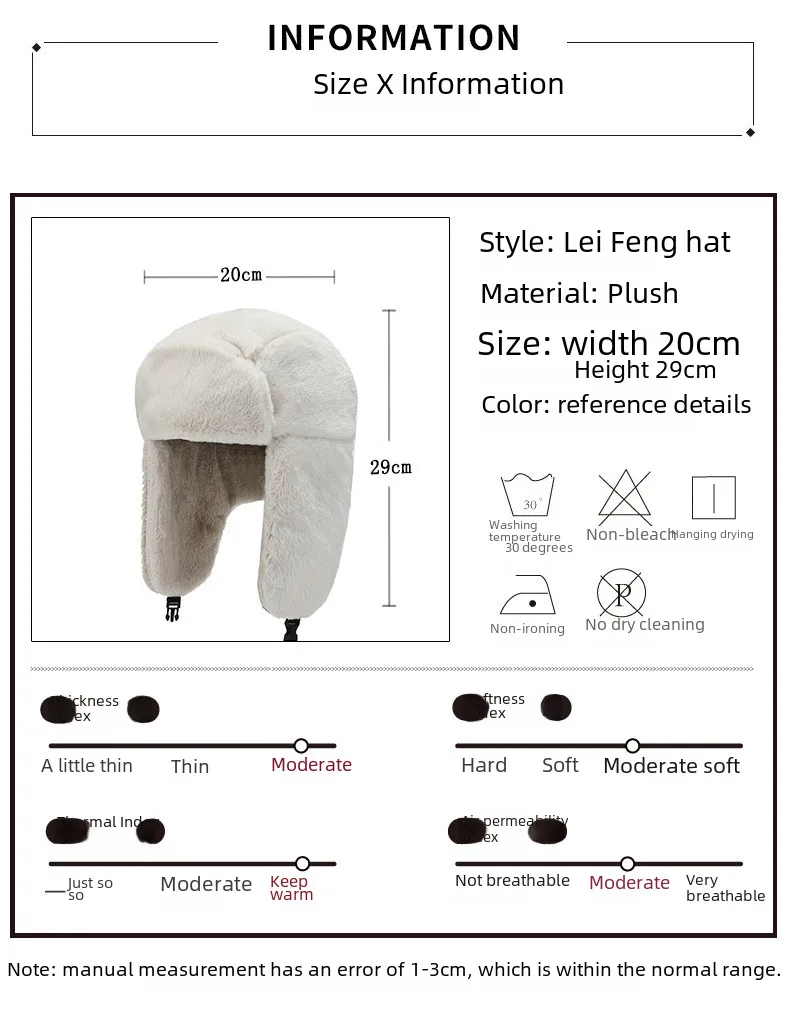 Winter Fleece-lined Men's And Women's Ear Protection Lei Feng Hat Rabbit Fur Windproof Cold-proof Fashion Outdoor Riding Lei Feng Hat display picture 2