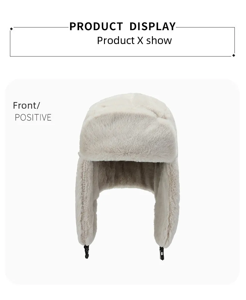 Winter Fleece-lined Men's And Women's Ear Protection Lei Feng Hat Rabbit Fur Windproof Cold-proof Fashion Outdoor Riding Lei Feng Hat display picture 7