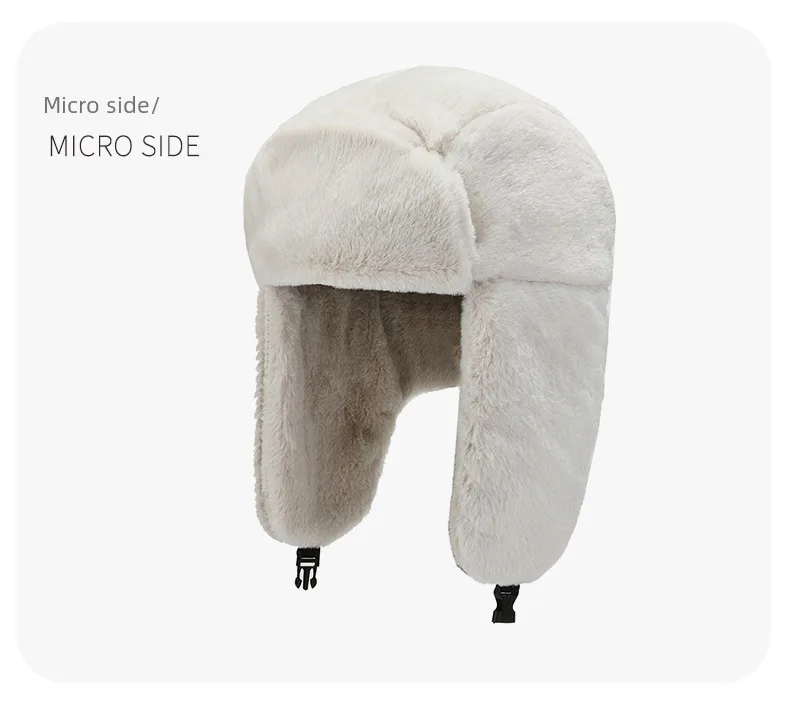 Winter Fleece-lined Men's And Women's Ear Protection Lei Feng Hat Rabbit Fur Windproof Cold-proof Fashion Outdoor Riding Lei Feng Hat display picture 8