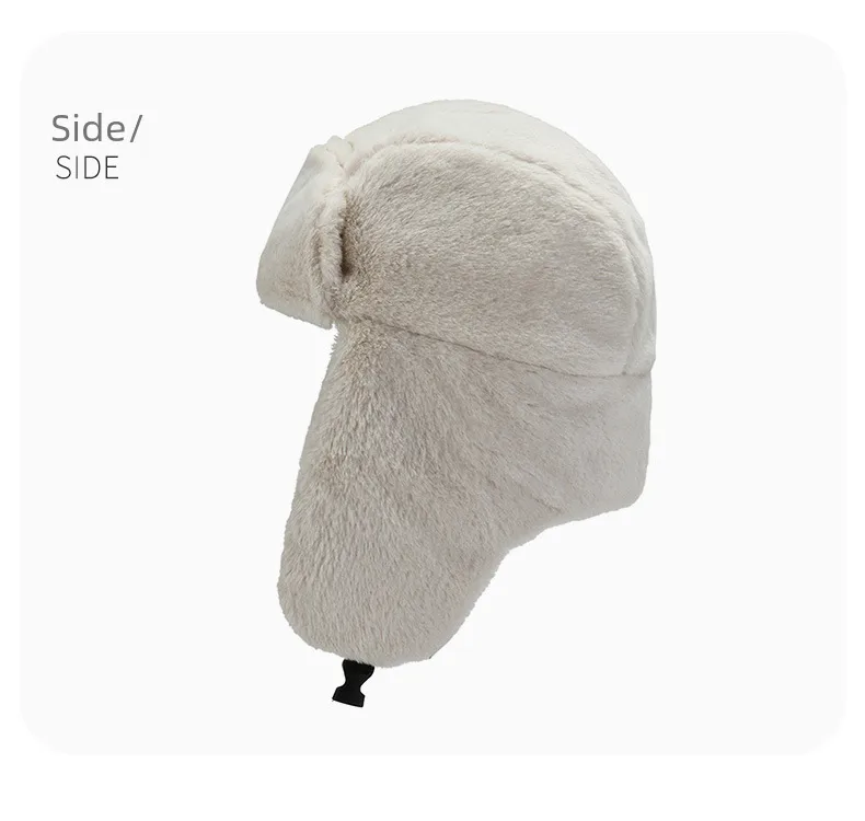 Winter Fleece-lined Men's And Women's Ear Protection Lei Feng Hat Rabbit Fur Windproof Cold-proof Fashion Outdoor Riding Lei Feng Hat display picture 9