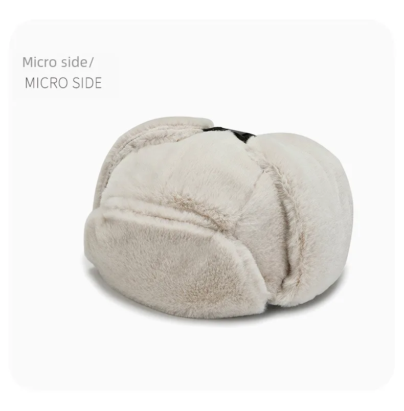 Winter Fleece-lined Men's And Women's Ear Protection Lei Feng Hat Rabbit Fur Windproof Cold-proof Fashion Outdoor Riding Lei Feng Hat display picture 12