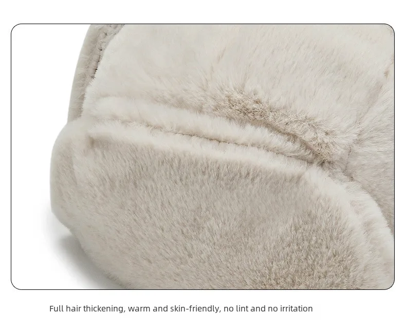 Winter Fleece-lined Men's And Women's Ear Protection Lei Feng Hat Rabbit Fur Windproof Cold-proof Fashion Outdoor Riding Lei Feng Hat display picture 14