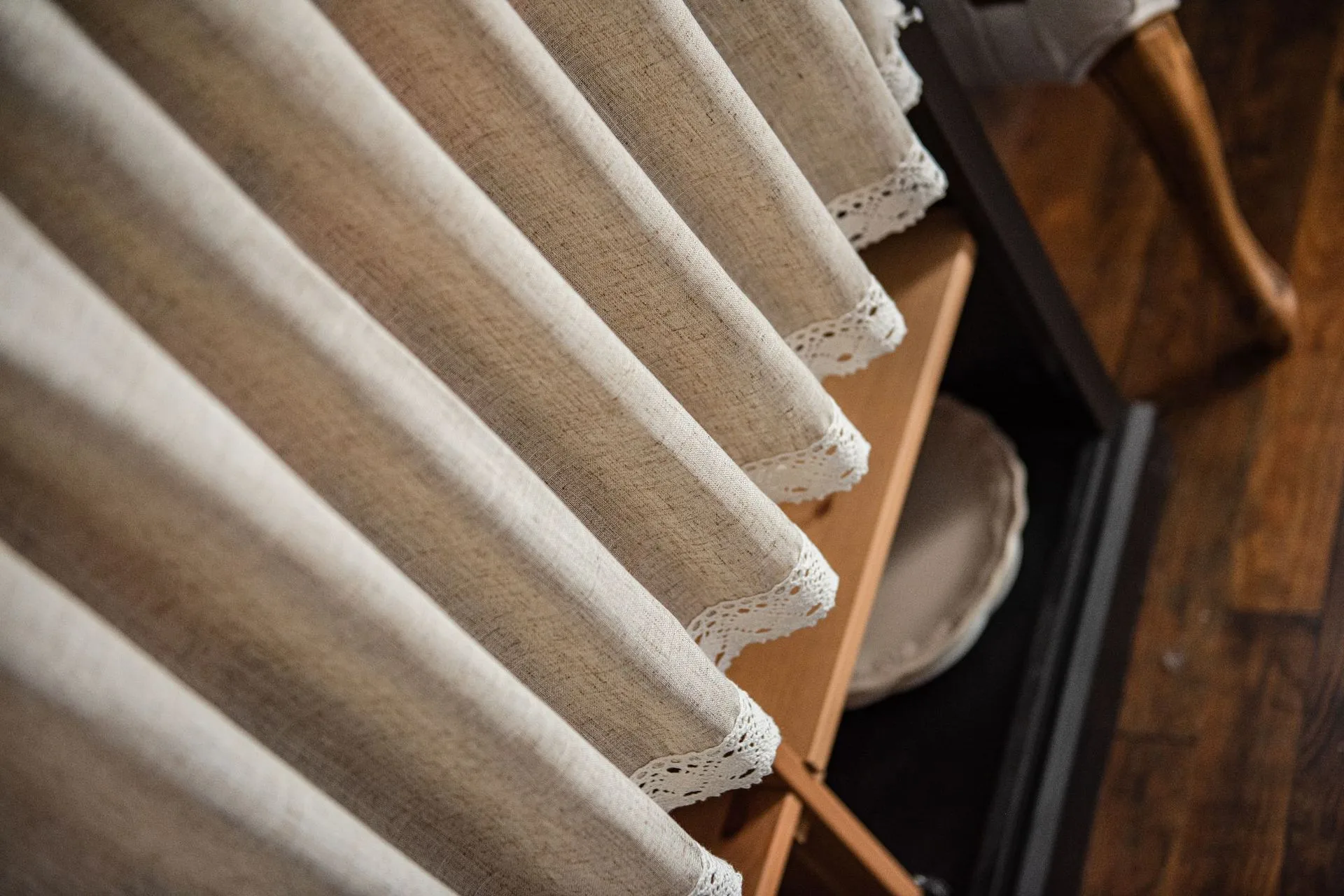 Yiman Qiyun Window  Plain Lace Half Curtain Door Curtain Coffee Curtain Kitchen Sink Cabinet Dust Curtain display picture 8