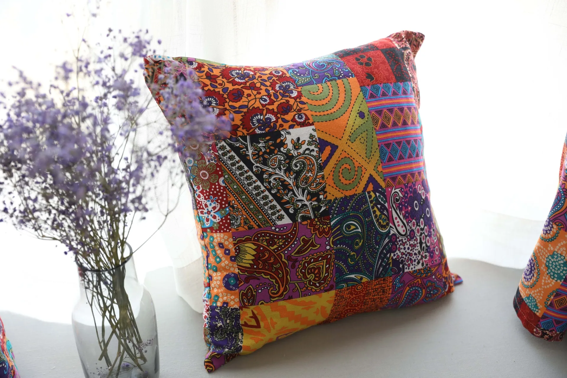 Retro Bohemian Middle Eastern Ethnic Cotton Linen Pillow Cushion Cover Without Core display picture 1