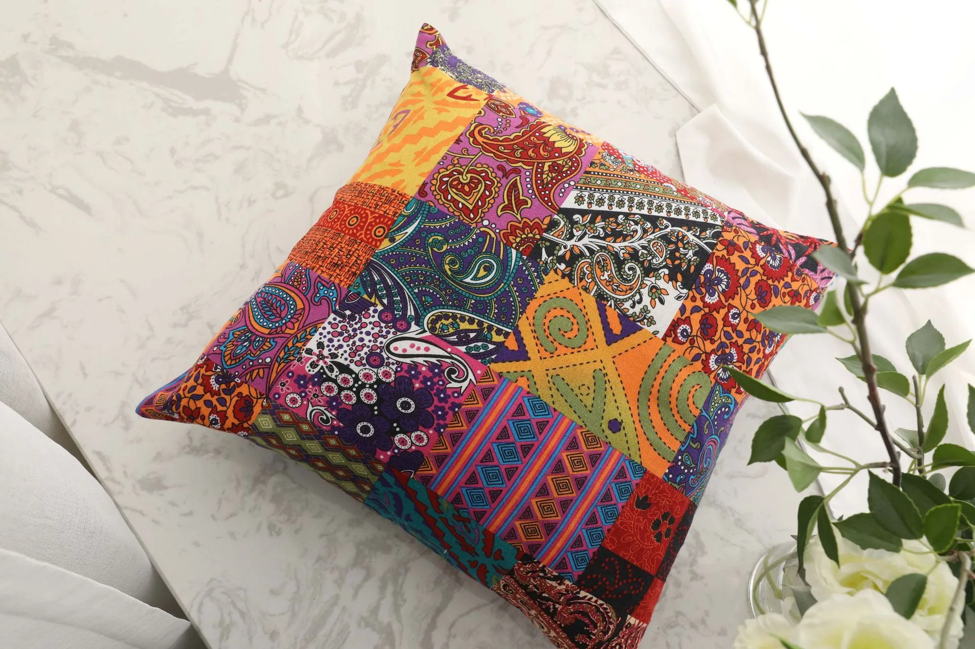 Retro Bohemian Middle Eastern Ethnic Cotton Linen Pillow Cushion Cover Without Core display picture 3
