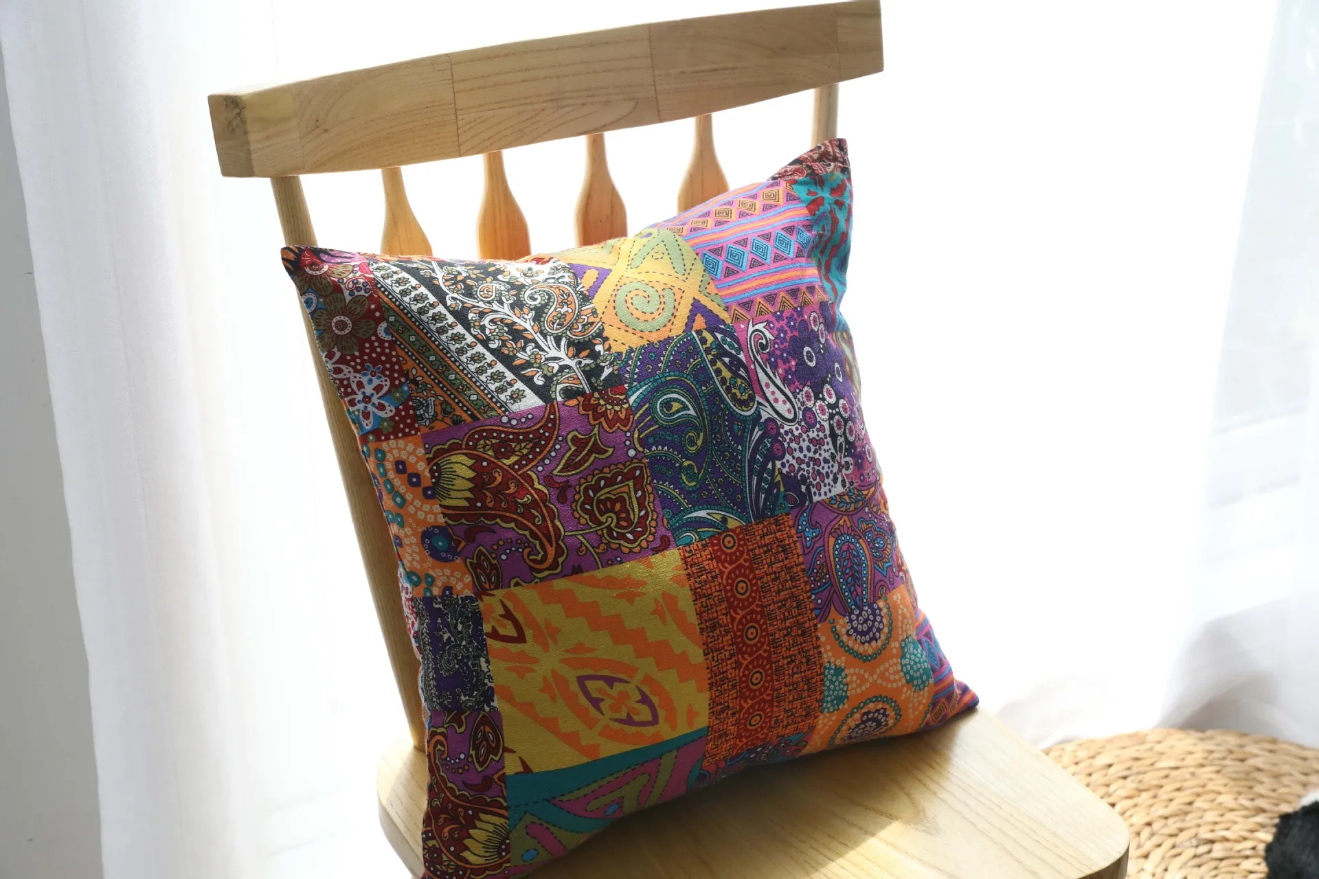 Retro Bohemian Middle Eastern Ethnic Cotton Linen Pillow Cushion Cover Without Core display picture 7
