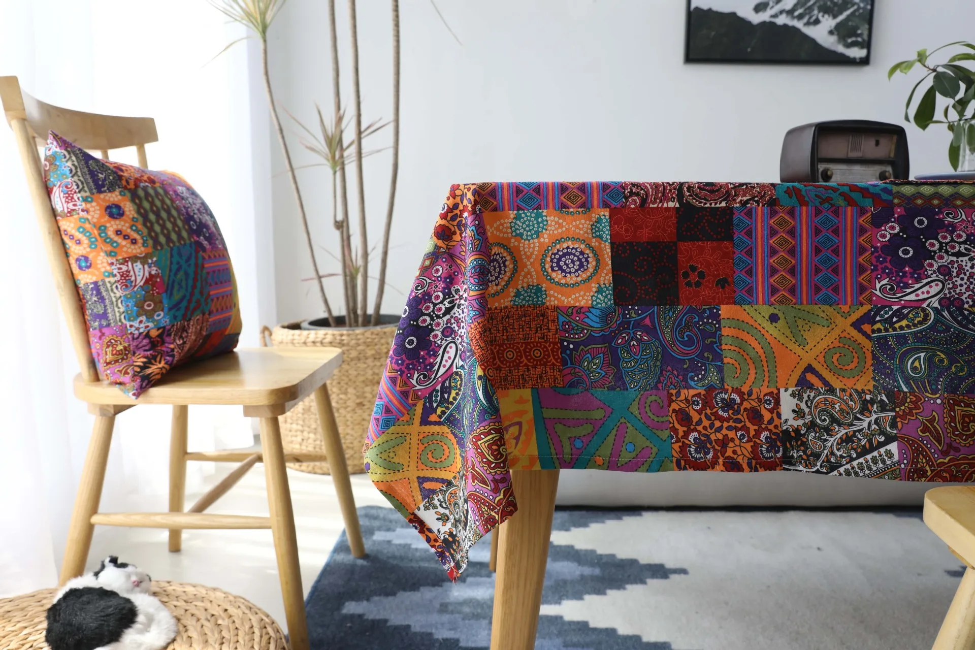 Retro Bohemian Middle Eastern Ethnic Cotton Linen Pillow Cushion Cover Without Core display picture 8
