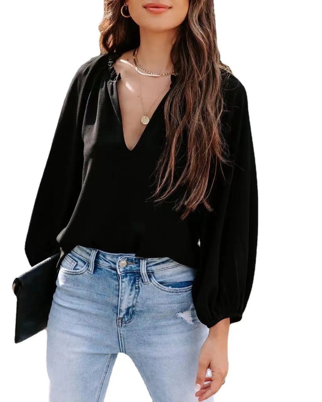 Women's Blouse Long Sleeve Blouses Casual Simple Style Solid Color display picture 3