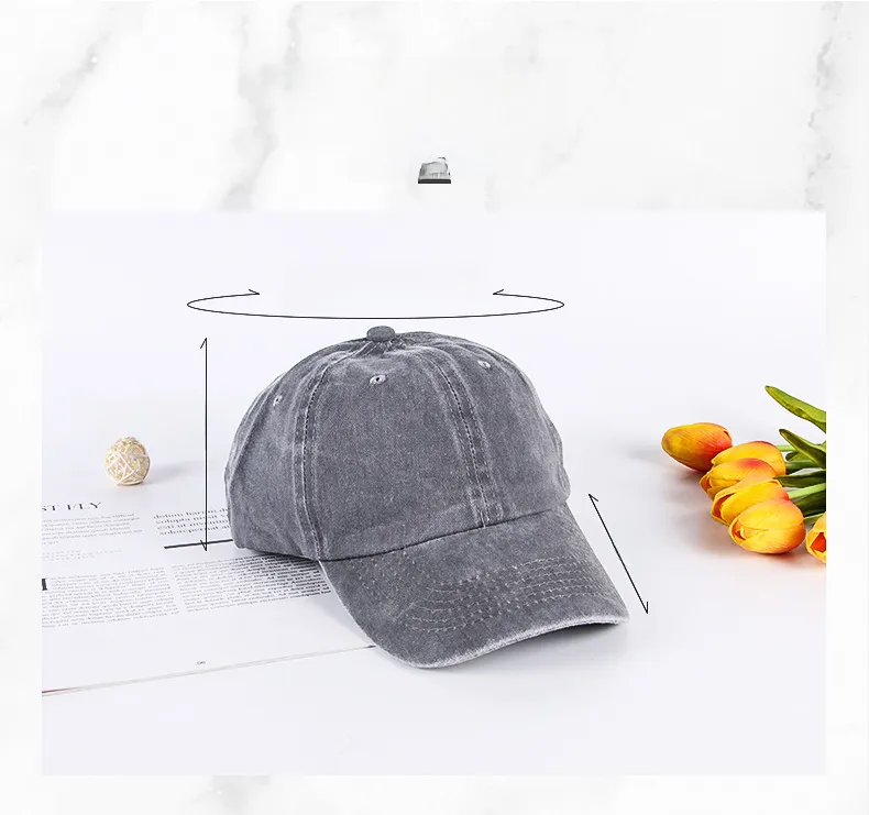 Washed Hat Distressed Baseball Cap Vintage Cap Men's Soft Top Light Plate Solid Color Hat Women's Outdoor Cowboy Hat display picture 1