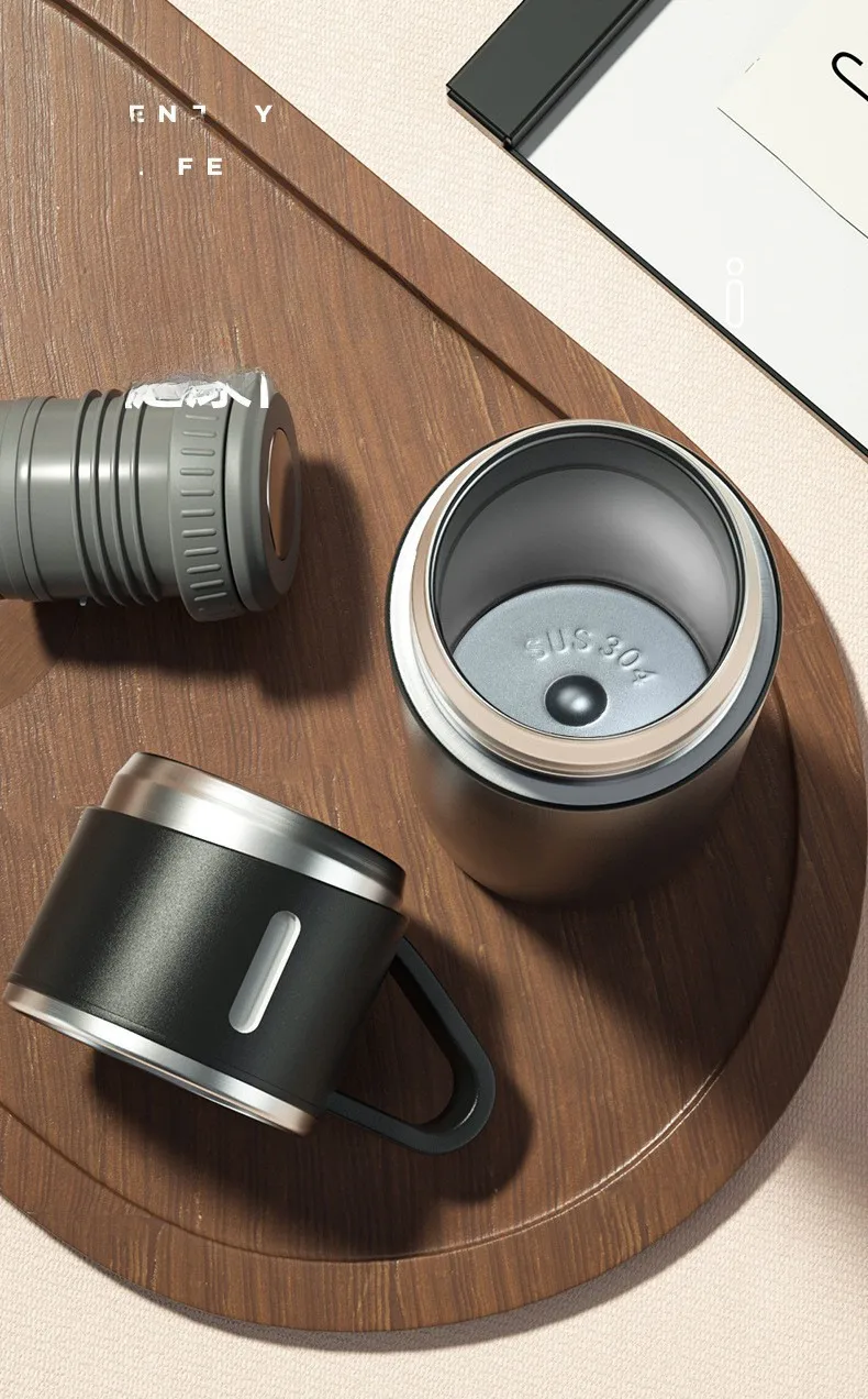 A Cup Of Three Lid New Stainless Steel Thermos Cup Gift Box Set 500ml Men's Business Tea Gift Cup Logo Printing display picture 2