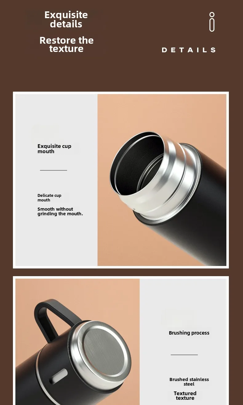 A Cup Of Three Lid New Stainless Steel Thermos Cup Gift Box Set 500ml Men's Business Tea Gift Cup Logo Printing display picture 10