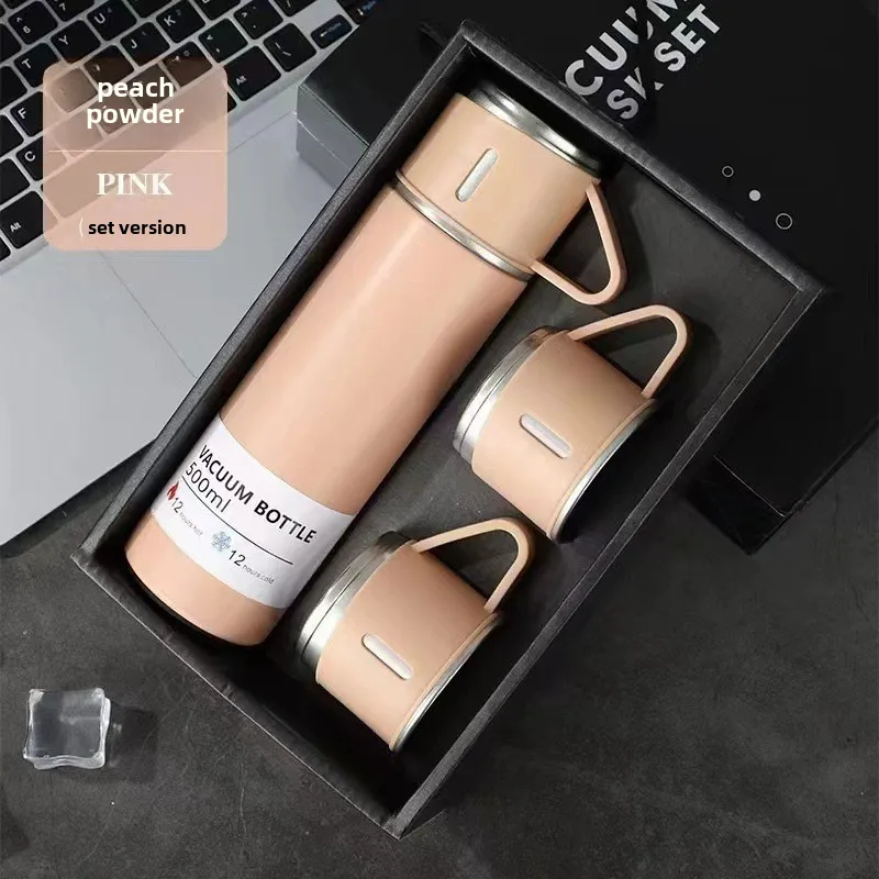 A Cup Of Three Lid New Stainless Steel Thermos Cup Gift Box Set 500ml Men's Business Tea Gift Cup Logo Printing display picture 12