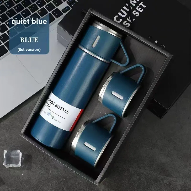 A Cup Of Three Lid New Stainless Steel Thermos Cup Gift Box Set 500ml Men's Business Tea Gift Cup Logo Printing display picture 15