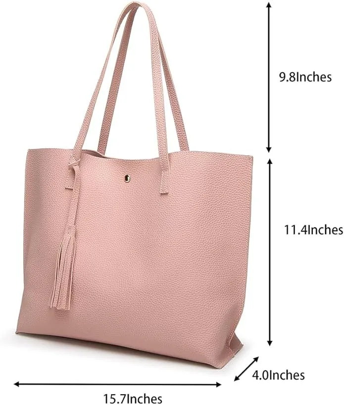 Women's Soft Faux Leather Tote Shoulder Bag From, Big display picture 3