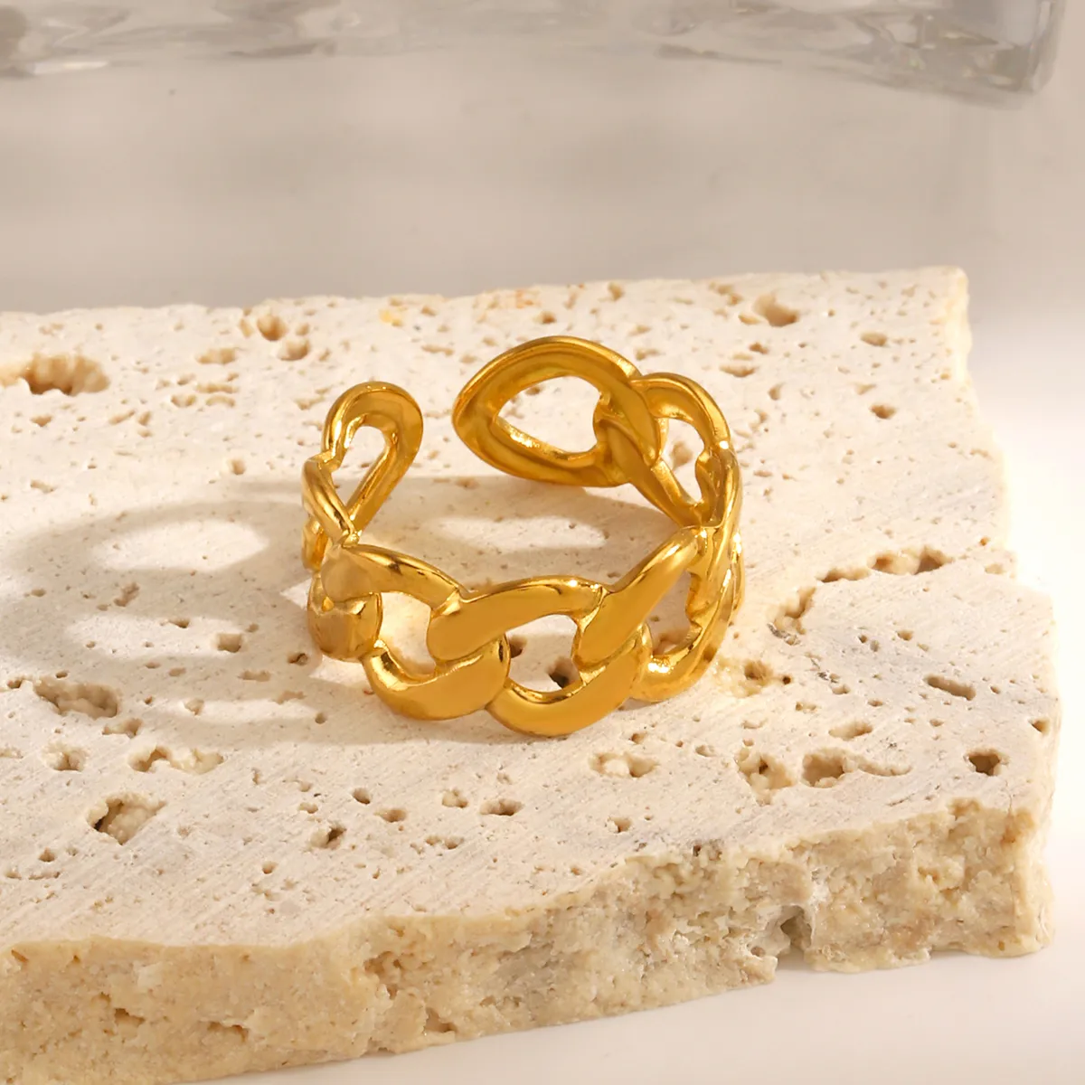 Wholesale Jewelry Simple Style IG Style Geometric 304 Stainless Steel 18K Gold Plated Open Rings display picture 4