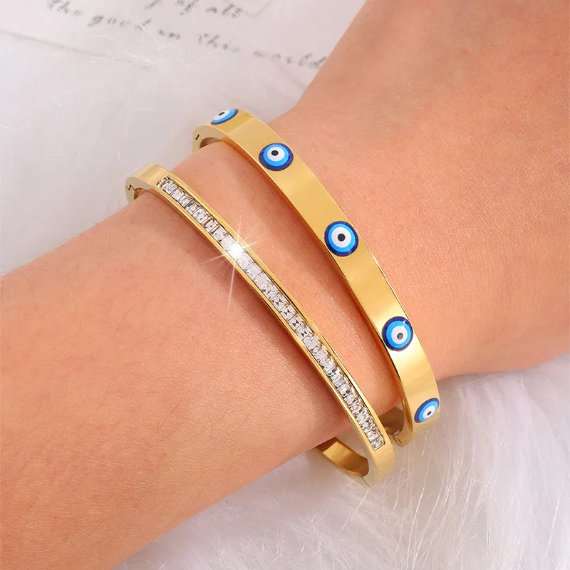 Casual Elegant Classic Style Eye 304 Stainless Steel Bangle In Bulk display picture 2