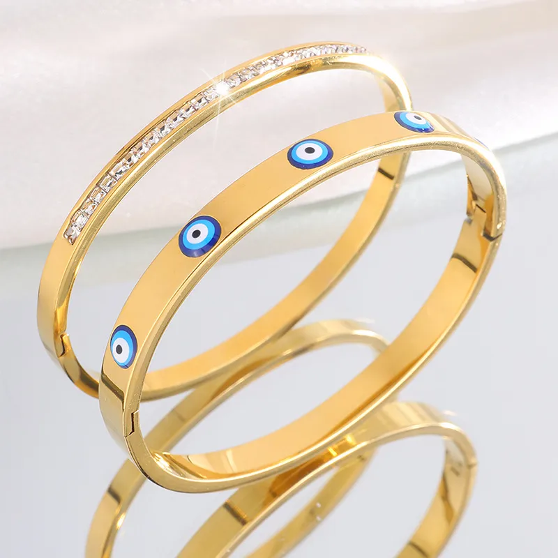 Casual Elegant Classic Style Eye 304 Stainless Steel Bangle In Bulk display picture 8