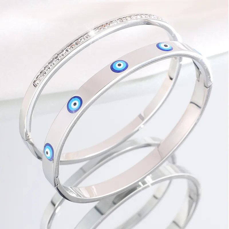 Casual Elegant Classic Style Eye 304 Stainless Steel Bangle In Bulk display picture 4