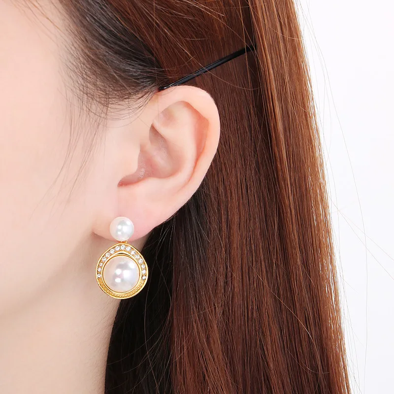 1 Pair Vintage Style Simple Style Geometric 304 Stainless Steel 18K Gold Plated Drop Earrings display picture 9